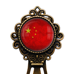 China Chinese 中国 Flag Bronze Bookmark