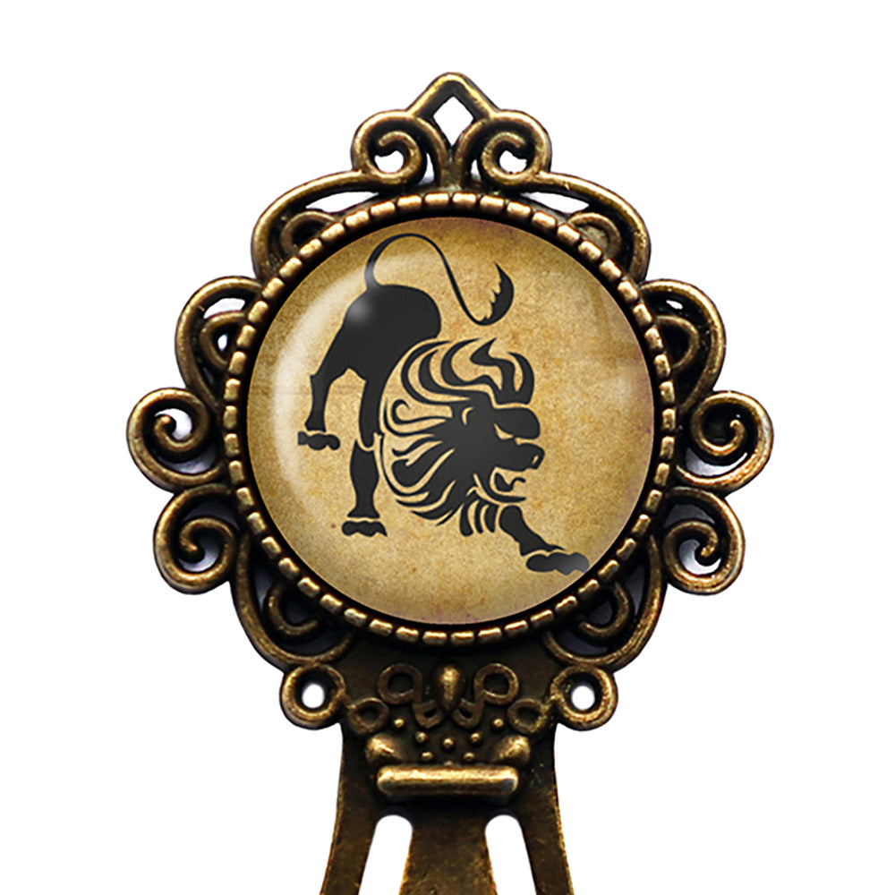 Zodiac Symbol Astrology Leo Bronze Bookmark
