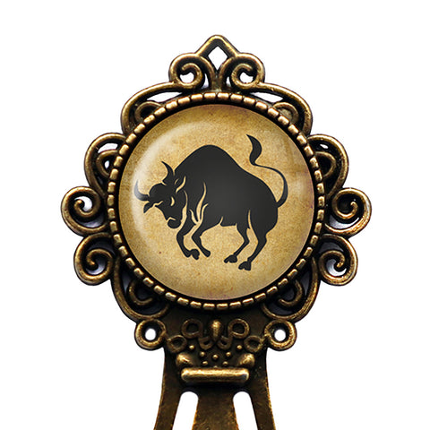 Zodiac Symbol Astrology Taurus Bronze Bookmark