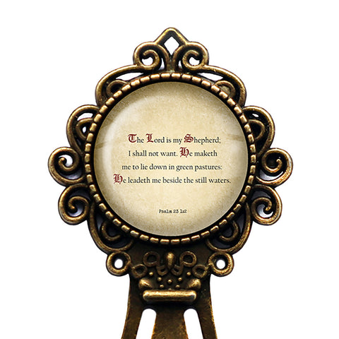 Psalm 23 1:2 The Lord is my Shepherd King James Version KJV Bible Bronze Bookmark