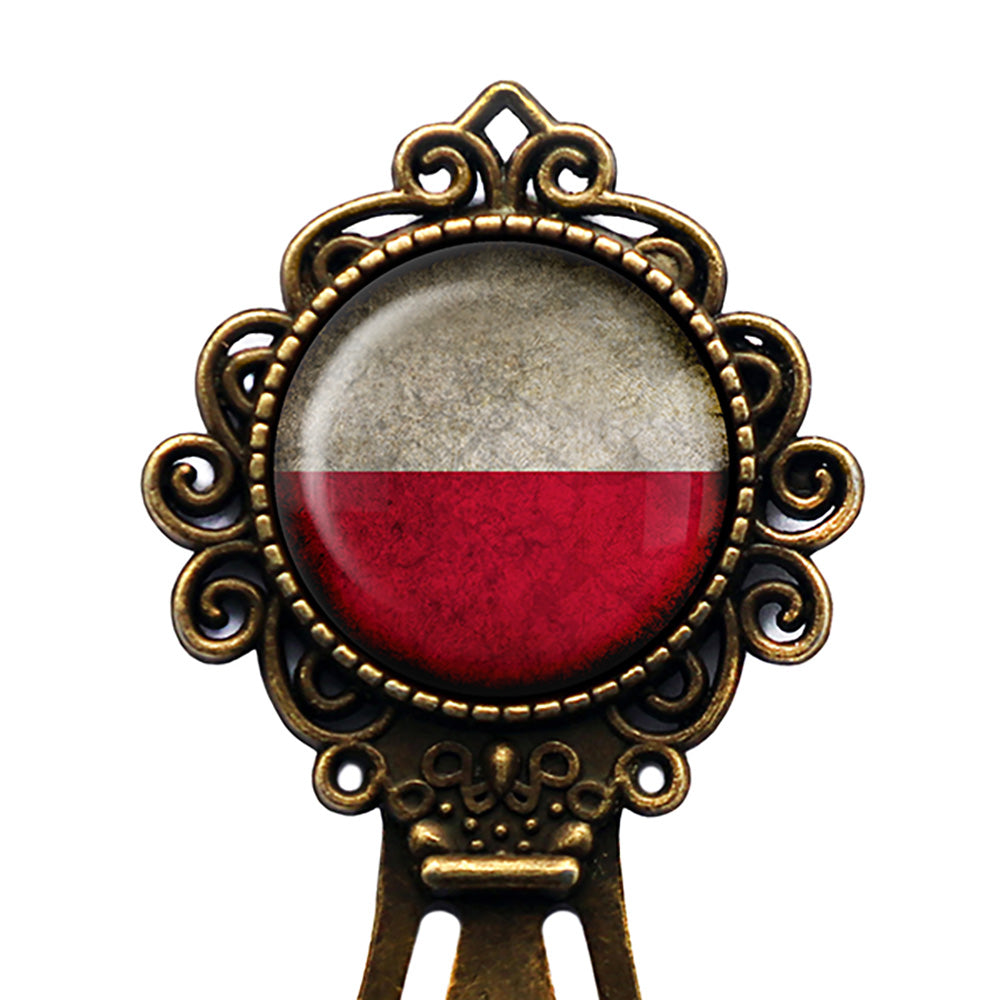 Poland Polish Polska Flag Bronze Bookmark