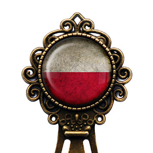 Poland Polish Polska Flag Bronze Bookmark