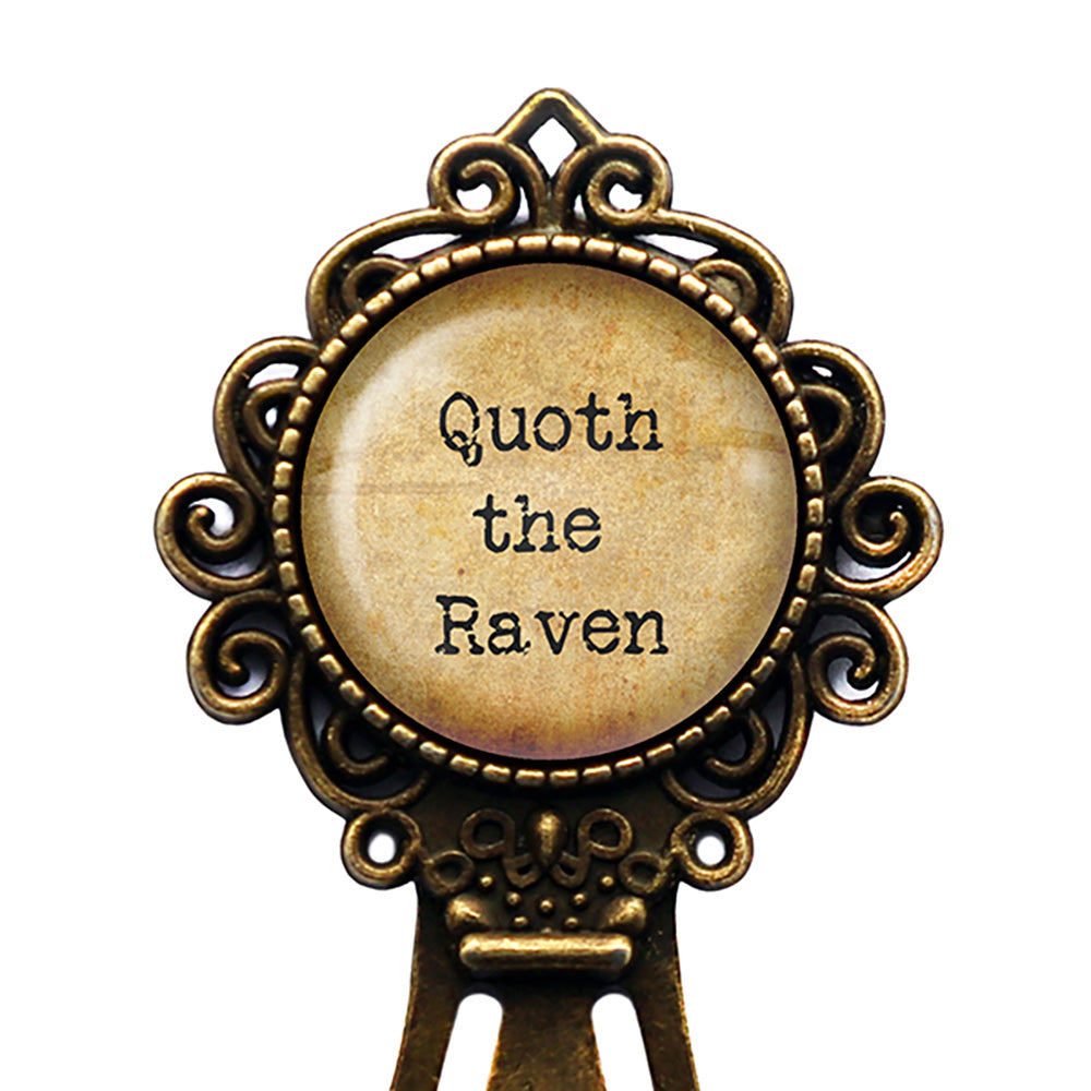 Edgar Allen Poe Nevermore Quoth the Raven Bronze Bookmark
