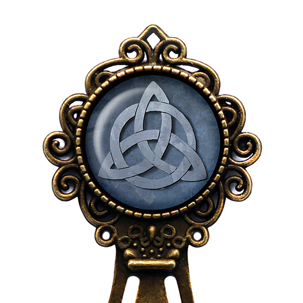 Halloween Witchcraft Triquetra Triple Goddess Maiden Mother Crone Bronze Bookmark