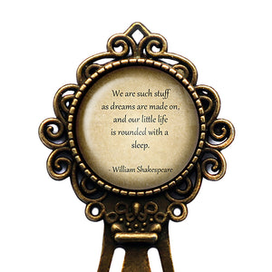 William Shakespeare Stuff as Dreams are made on Bronze Bookmark