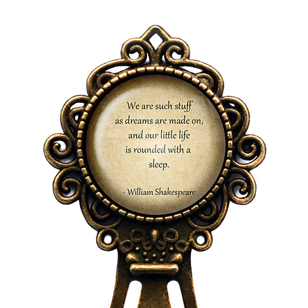 William Shakespeare Stuff as Dreams are made on Bronze Bookmark