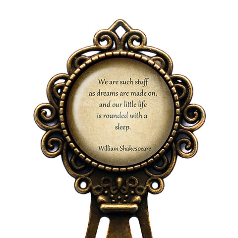 William Shakespeare Stuff as Dreams are made on Bronze Bookmark