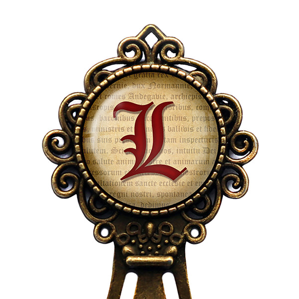 L Letter Old English Gothic Blackletter Magna Carta Bronze Bookmark