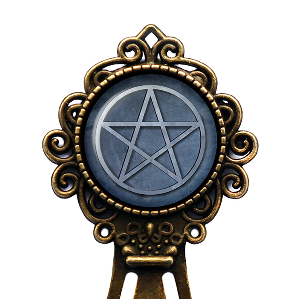 Halloween Witchcraft Pentagram Bronze Bookmark
