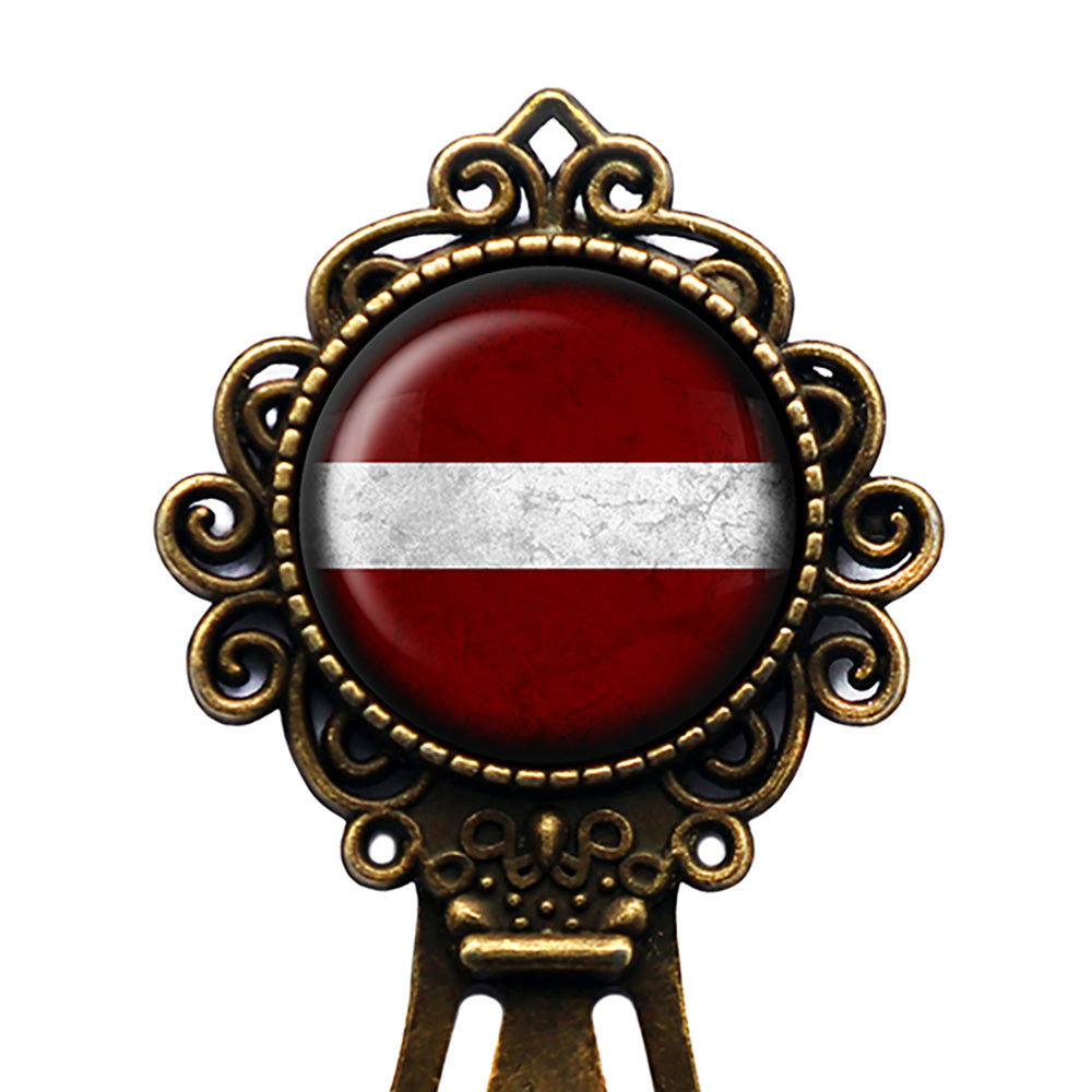 Latvia Latvian Flag Bronze Bookmark
