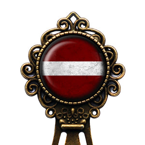 Latvia Latvian Flag Bronze Bookmark