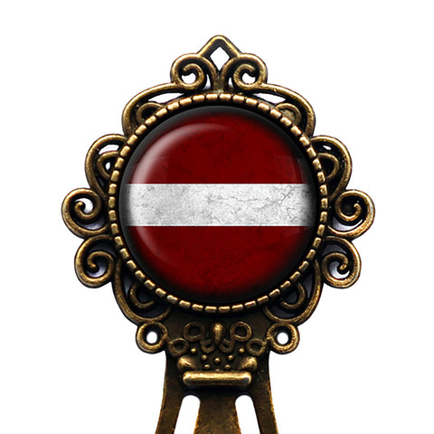 Latvia Latvian Flag Bronze Bookmark