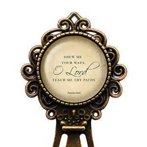 Psalm 25:4 Shew Me Thy Ways O Lord King James Version KJV Bible Bronze Bookmark