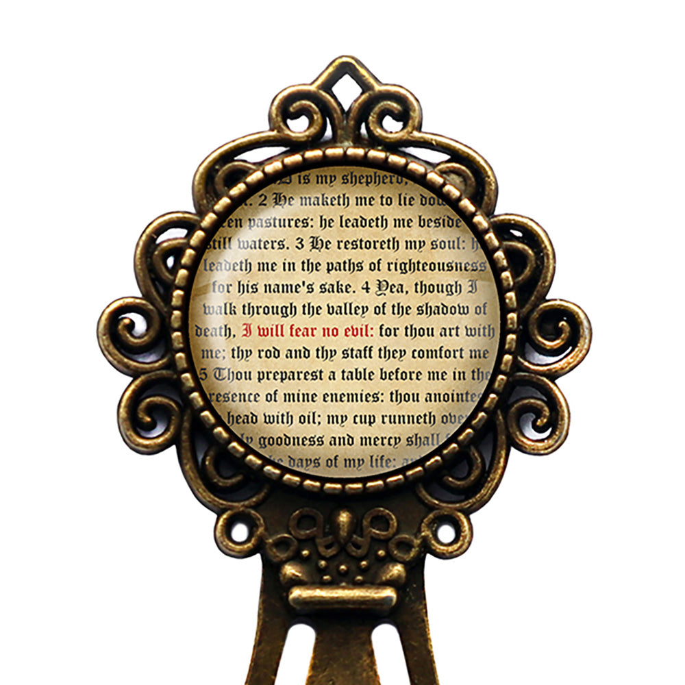 Psalm 23:4 I Will Fear No Evil King James Version KJV Bible Bronze Bookmark