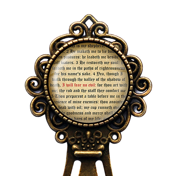 Psalm 23:4 I Will Fear No Evil King James Version KJV Bible Bronze Bookmark
