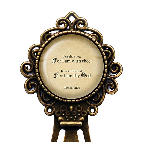 Isaiah 41:10 Fear Thou Not for I am With Thee King James Version KJV Bible Bronze Bookmark
