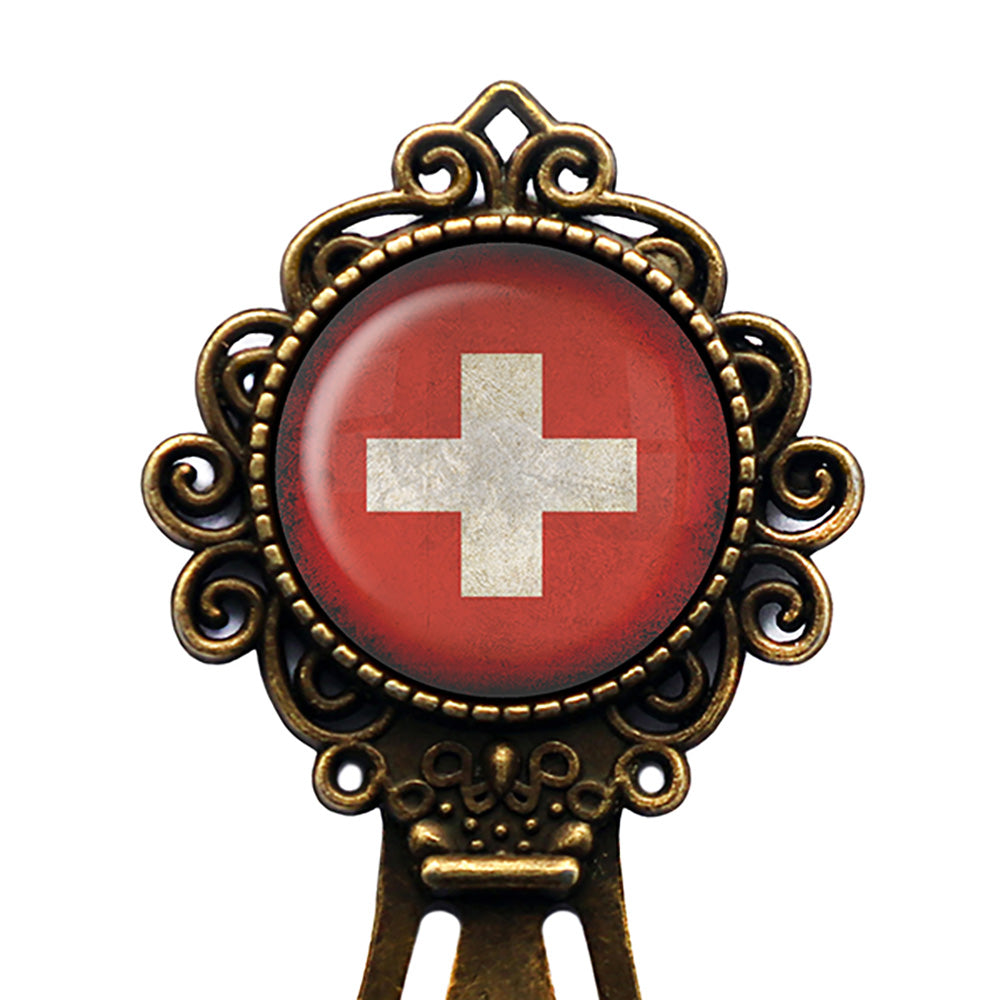 Switzerland Swiss Flag Bronze Bookmark