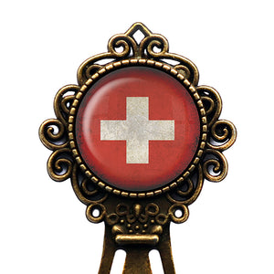 Switzerland Swiss Flag Bronze Bookmark
