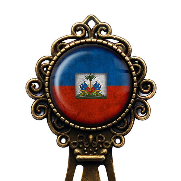 Haiti Haitian Flag Bronze Bookmark