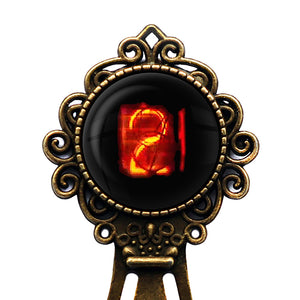 Dieselpunk Steampunk Cyberpunk Nixie Tube Print Number 2 Two Bronze Bookmark