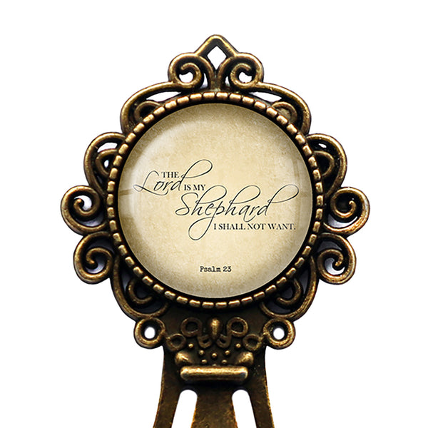 Psalm 23:1 The Lord is my Shepherd King James Version KJV Bible Bronze Bookmark