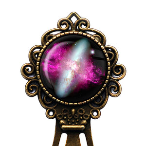 NASA Photograph Nebula Red White Bronze Bookmark