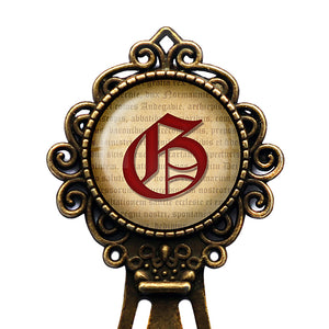 G Letter Old English Gothic Blackletter Magna Carta Bronze Bookmark
