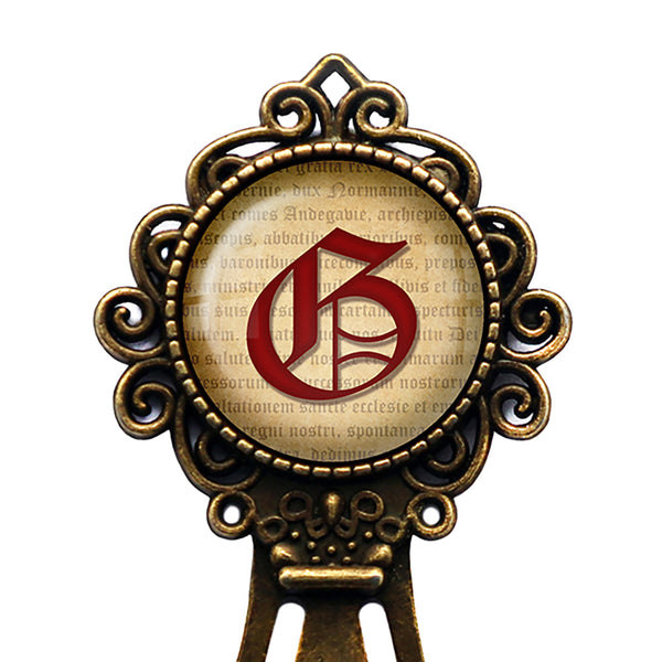 G Letter Old English Gothic Blackletter Magna Carta Bronze Bookmark