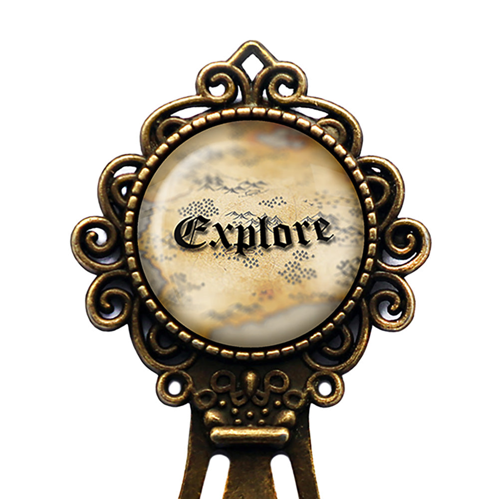 Explore Ancient Cartography Map Bronze Bookmark
