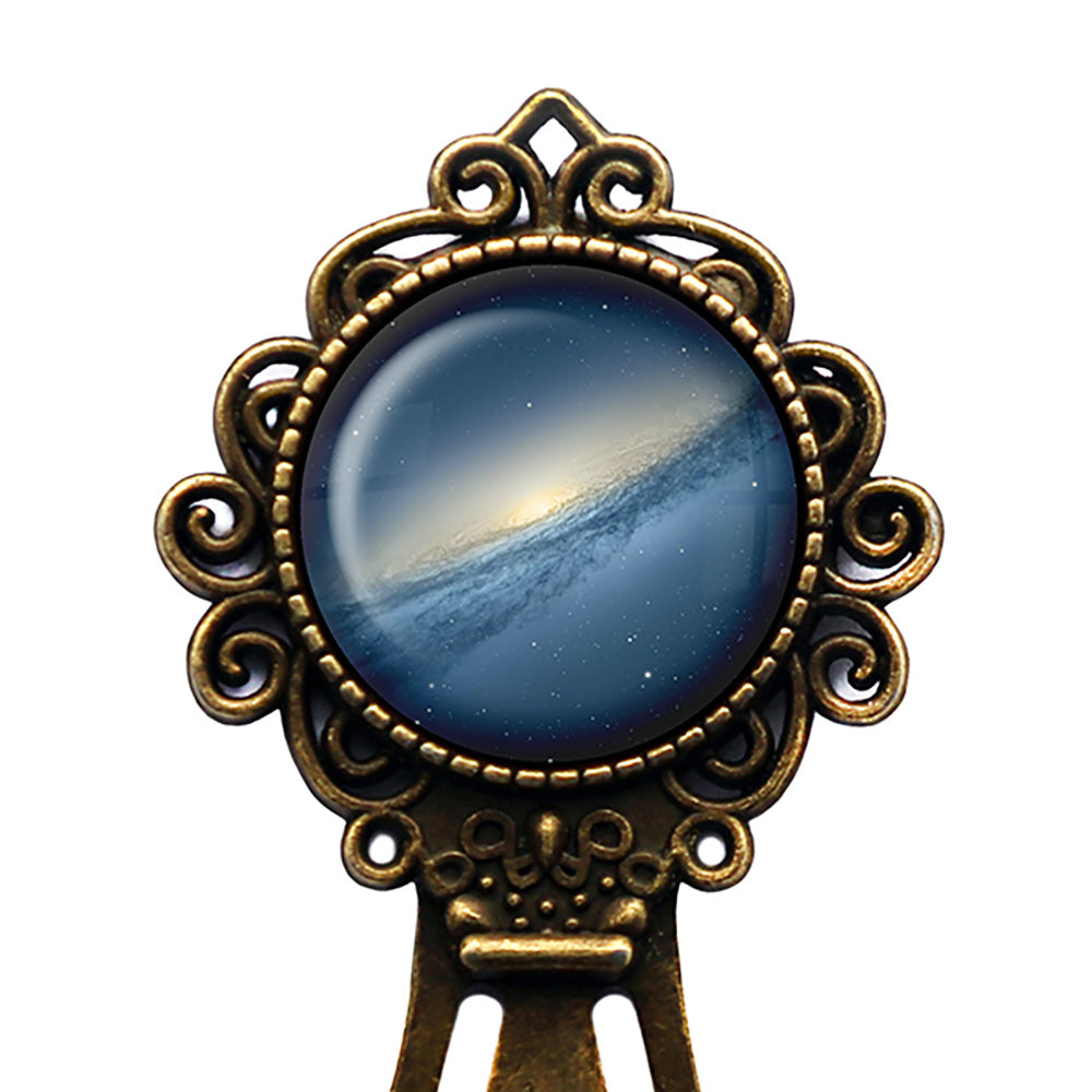 NASA Photograph Blue Galaxy Bronze Bookmark