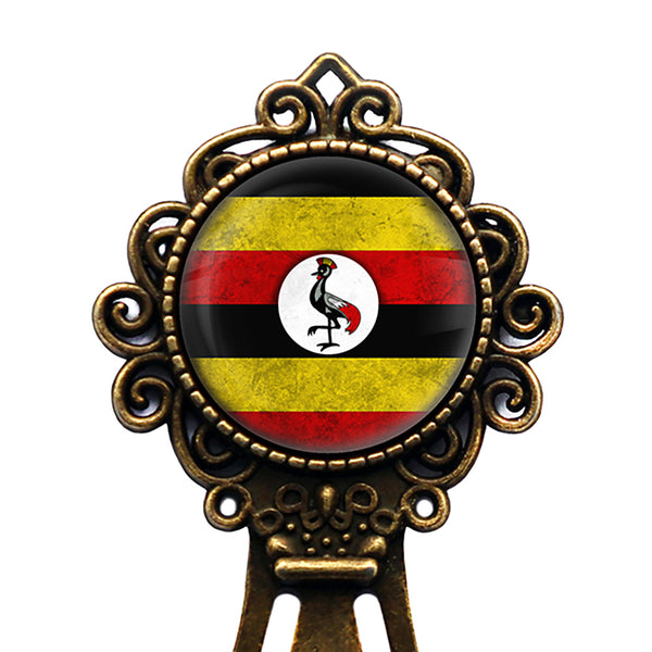 Uganda Ugandan Flag Bronze Bookmark