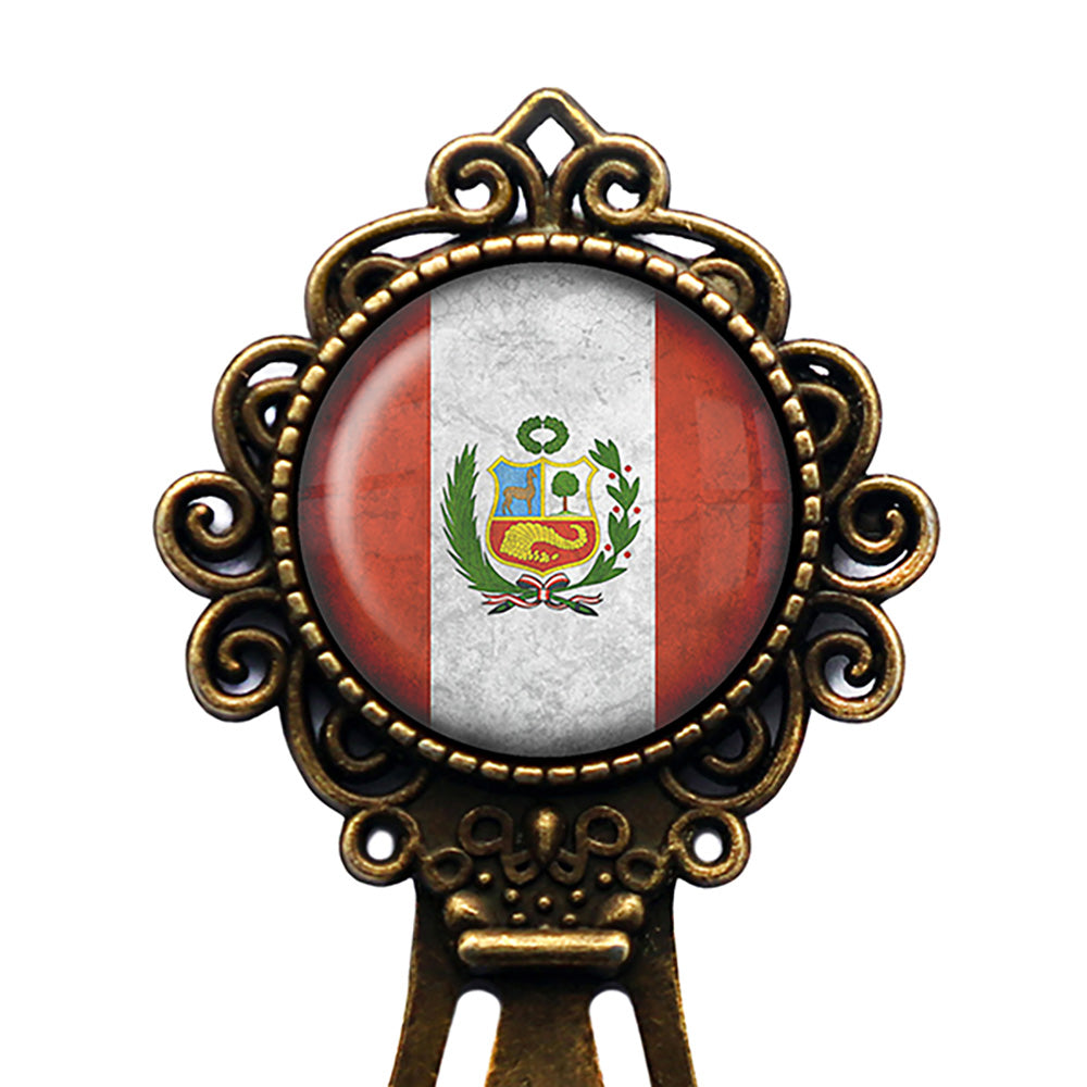 Peru Peruvian Flag Bronze Bookmark