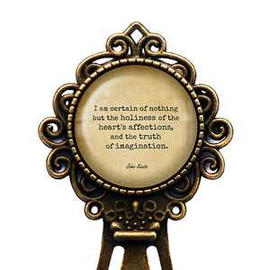 John Keats Heart's Affections Truth of Imagination Bronze Bookmark