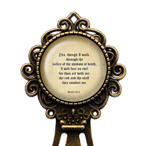 Psalm 23:4 The Valley of the Shadow of Death King James Version KJV Bible Bronze Bookmark