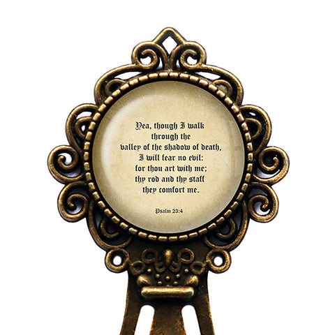 Psalm 23:4 The Valley of the Shadow of Death King James Version KJV Bible Bronze Bookmark