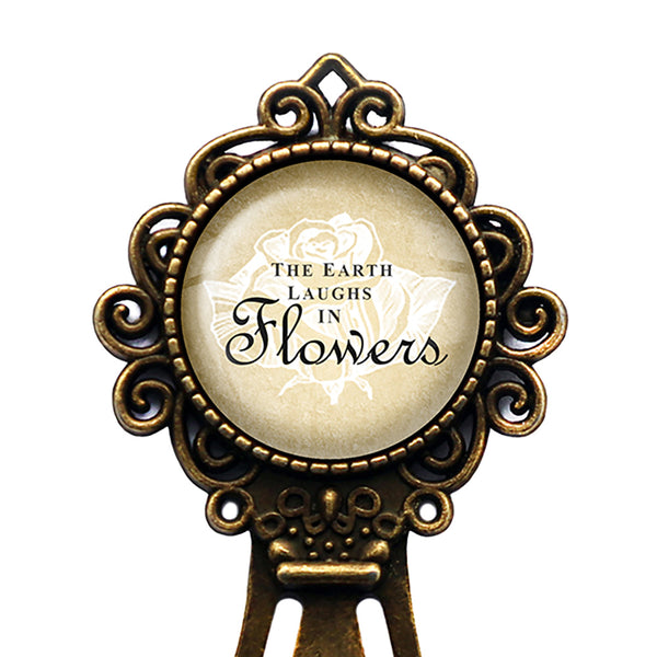 Ralph Waldo Emerson The Earth Laughs in Flowers Bronze Bookmark