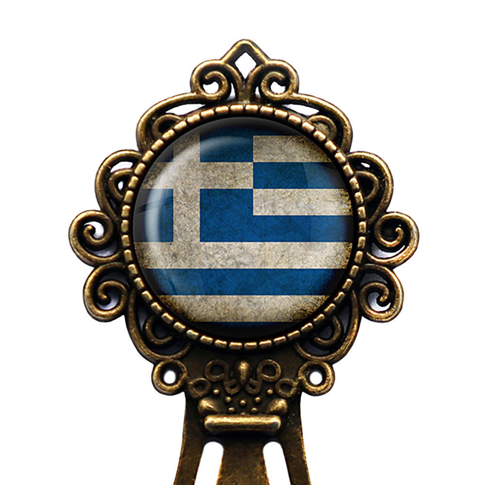 Greece Greek Ελλάδα Flag Bronze Bookmark