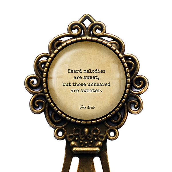 John Keats Heard Melodies are Sweet Unheared are Sweeter Bronze Bookmark