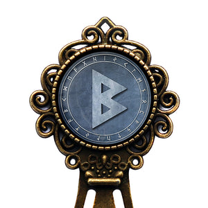 Viking Runes Elder Futhark Rune Circle B Berkana Birth Bronze Bookmark