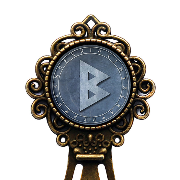 Viking Runes Elder Futhark Rune Circle B Berkana Birth Bronze Bookmark