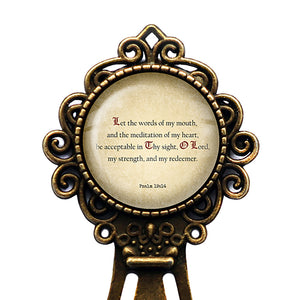 Psalm 19:14 O Lord my Strength and my Redeemer King James Version KJV Bible Bronze Bookmark