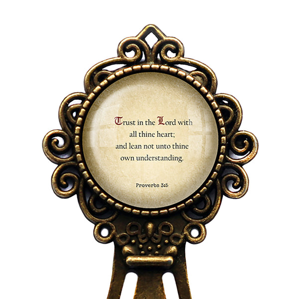 Proverbs 3:5 Trust in the Lord with all Thine Heart King James Version KJV Bible Bronze Bookmark