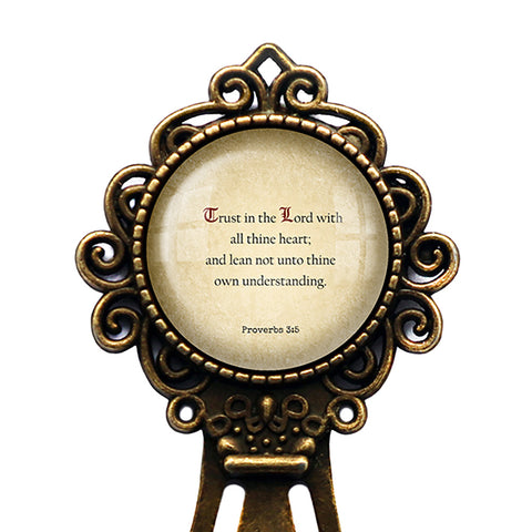 Proverbs 3:5 Trust in the Lord with all Thine Heart King James Version KJV Bible Bronze Bookmark