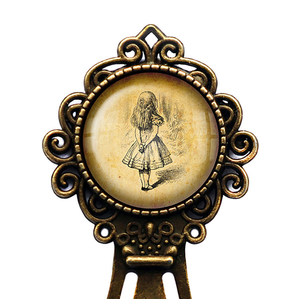 Alice in Wonderland Alice Watching Bronze Bookmark