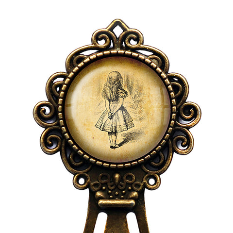 Alice in Wonderland Alice Watching Bronze Bookmark