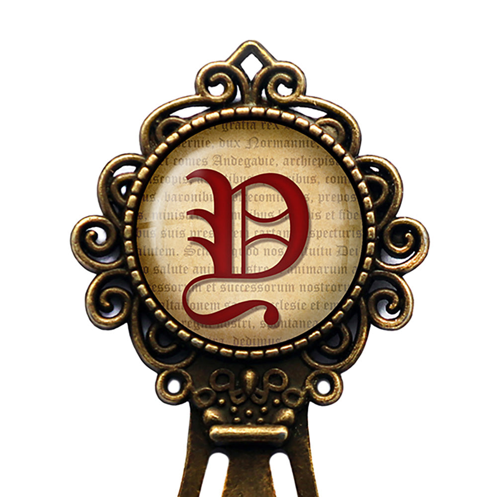 Y Letter Old English Gothic Blackletter Magna Carta Bronze Bookmark