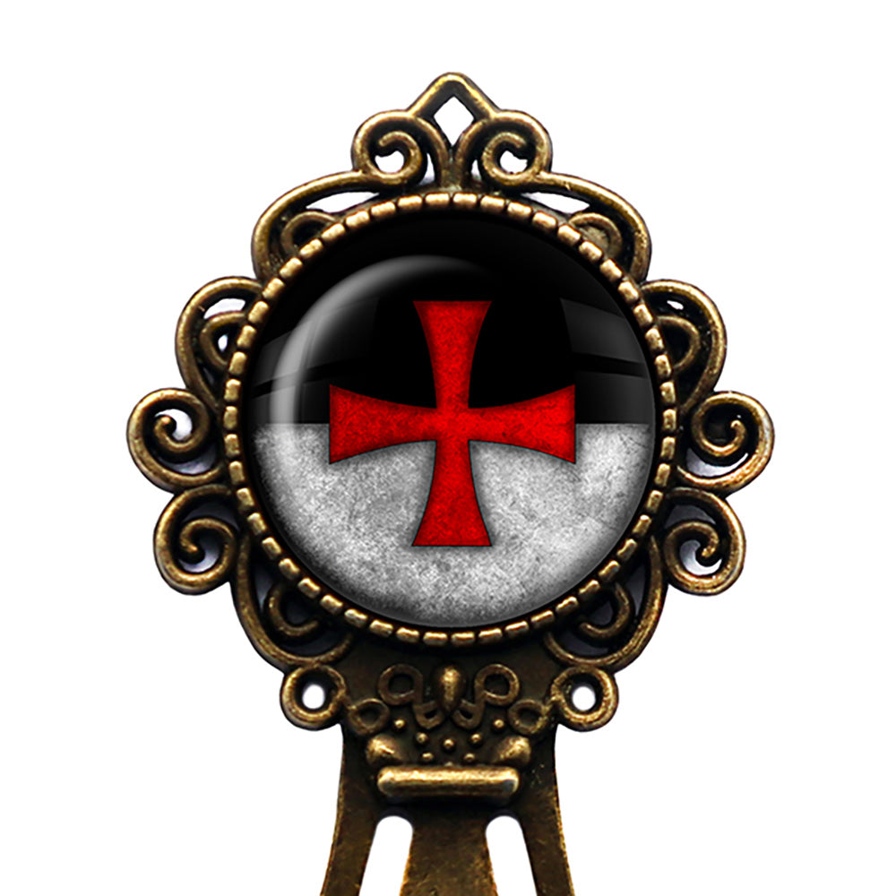 Worn Knights Templar Battle Flag Standard Bronze Bookmark