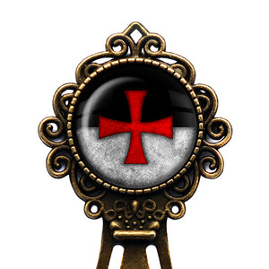 Worn Knights Templar Battle Flag Standard Bronze Bookmark