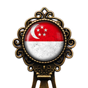 Singapore Singaporean Flag Bronze Bookmark