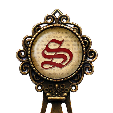 S Letter Old English Gothic Blackletter Magna Carta Bronze Bookmark